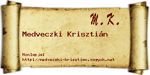 Medveczki Krisztián névjegykártya